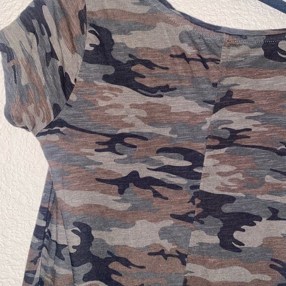 women camo shirt dress short sleeve grunge goth punk rock Small - Picture 8 of 11